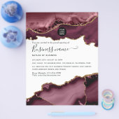 Teal - Turquoise en goud agaat grand opening flyer (Enkel)
