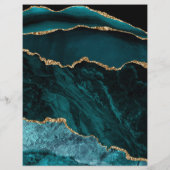 Teal - Turquoise en Goud Agate Grand Opening Flyer (Achterkant)