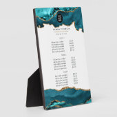 Teal - Turquoise en Goud Agate Zakelijk Fotoplaat (Zijkant)