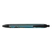 Teal - Turquoise en Goud Agate Zakelijk Zwarte Inkt Pen (Achterkant)