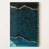 Teal - Turquoise en Goud Agate Zakelijke Planner (Achterkant)