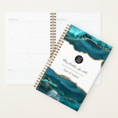 Teal - Turquoise en Goud Agate Zakelijke Planner (Display)