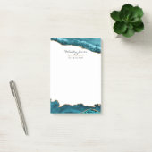 Teal - Turquoise en Goud Geode Agate Zakelijk Post-it® Notes (Kantoor)