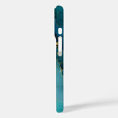 Teal, Turquoise & Goud Marmer Case-Mate iPhone Case (Achterkant / Links)