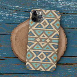Teal Turquoise Oranje Bruine Amerikaanse Indiaanse Case-Mate iPhone Case