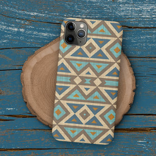 Teal Turquoise Oranje Bruine Amerikaanse Indiaanse Case-Mate iPhone Case
