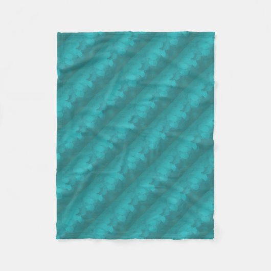 Teal Turquoise Patroon Fleece Deken (Voorkant)