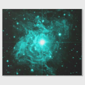 Teal Turquoise Ster Cadeaupapier (Vlak)