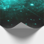 Teal Turquoise Ster Cadeaupapier (Hoek)