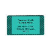 Teal Turquoise Stippen Adres Etiket (Voorkant)