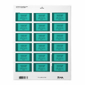 Teal Turquoise Stippen Adres Etiket (Full Sheet)