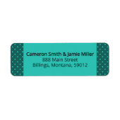 Teal Turquoise Stippen Retouradres Etiket (Voorkant)