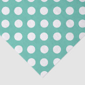 Teal Turquoise & Witte Stippen Verjaardagsfeestje Tissuepapier (Detail)