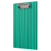 Teal verticale strepenpatroon klembord (Links)