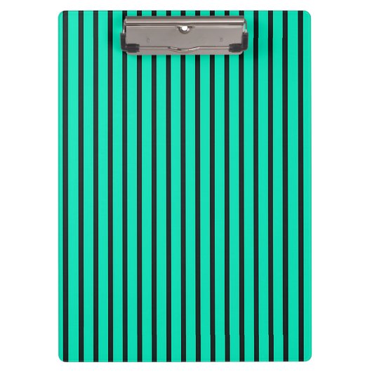 Teal verticale strepenpatroon klembord (Voorkant)