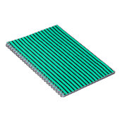 Teal verticale strepenpatroon notitieboek (Rechterzijde)