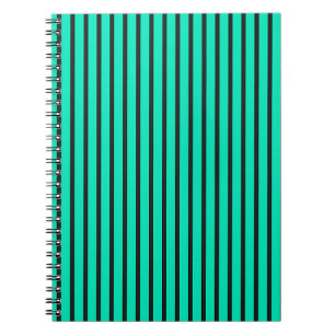 Teal verticale strepenpatroon notitieboek