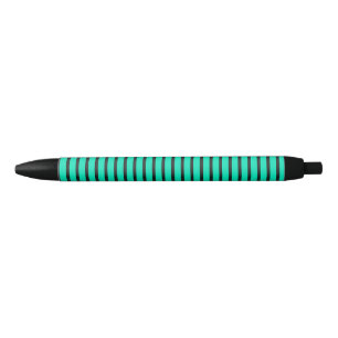 Teal verticale strepenpatroon zwarte inkt pen