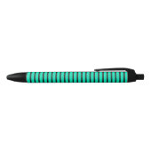 Teal verticale strepenpatroon zwarte inkt pen (Bovenkant)