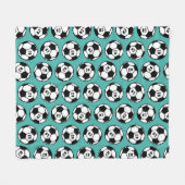 Teal Voetbal Nummer Patroon Fleece Deken (Voorkant (Horizontaal))