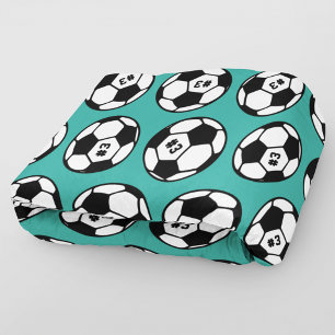 Teal Voetbal Nummer Patroon Fleece Deken