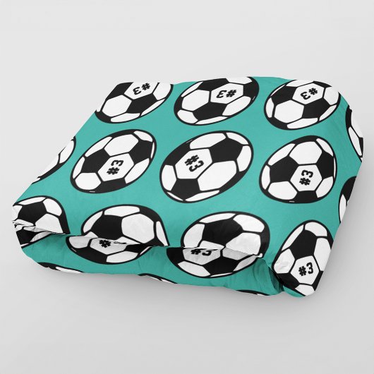 Teal Voetbal Nummer Patroon Fleece Deken