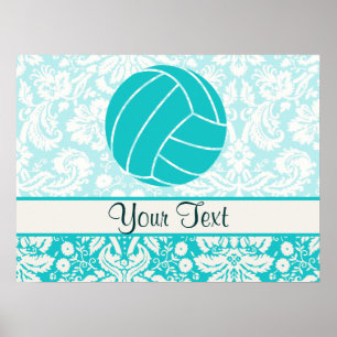 Teal Volleyball Poster