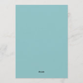 Teal Watercolor Bloom Romance Wedding Kaart (Achterkant)