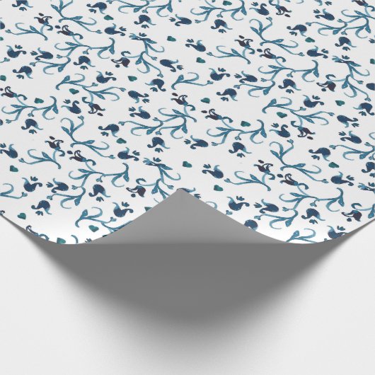 Teal Watercolor Boho Cadeaupapier (Hoek)