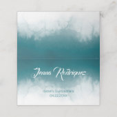 Teal Watercolor Ombre Plaatskaartje (Buitenkant ongevouwen)