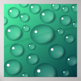 Teal Waterdruppel Textuur Poster