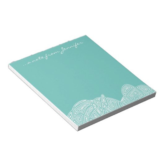 Teal Waves Notitieblok (Schuin)