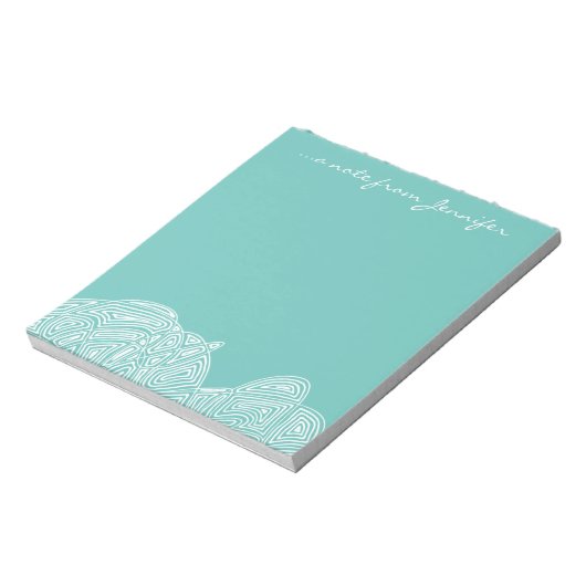 Teal Waves Notitieblok (Linkerzijde)