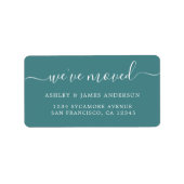 Teal We’ve Moved Address Labels (Voorkant)