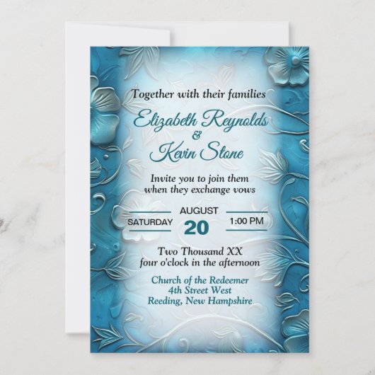 Teal Wedding Kaart (Voorkant)