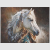 Teal Western Ivory Stallion Tissue Paper Tissuepapier (Voorkant)