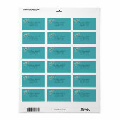 Teal Whisper Blooms Wedding Address Etiket (Full Sheet)