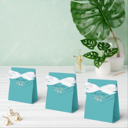 Teal Whisper Blooms Wedding Bedankdoosjes (Meervoudige)