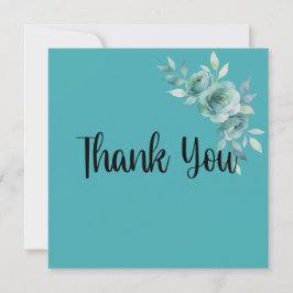 Teal Whisper Blooms Wedding Bedankkaart