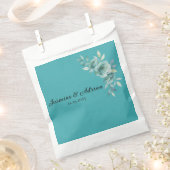 Teal Whisper Blooms Wedding Bedankzakje (Geknipt)