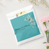 Teal Whisper Blooms Wedding Bedankzakje (Gezegeld)