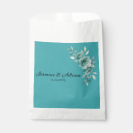 Teal Whisper Blooms Wedding Bedankzakje