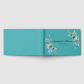 Teal Whisper Blooms Wedding Gastenboek (Volledig)