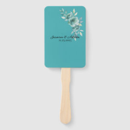 Teal Whisper Blooms Wedding Handwaaier