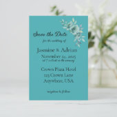 Teal Whisper Blooms Wedding Save The Date (Staand voorkant)