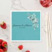 Teal Whisper Blooms Wedding Servet (Insitu)