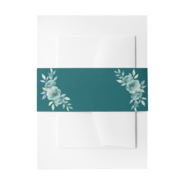 Teal Whisper Blooms Wedding Uitnodigingen Wikkel