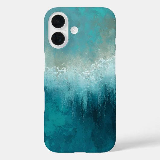 Teal & White Abstract Case-Mate iPhone Case (Achterkant)