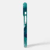 Teal, White & Gold Marmer Case-Mate iPhone Hoesje (Achterkant / Links)