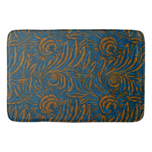 Teal William Morris stijl Acanthus blad Botanisch Badmat